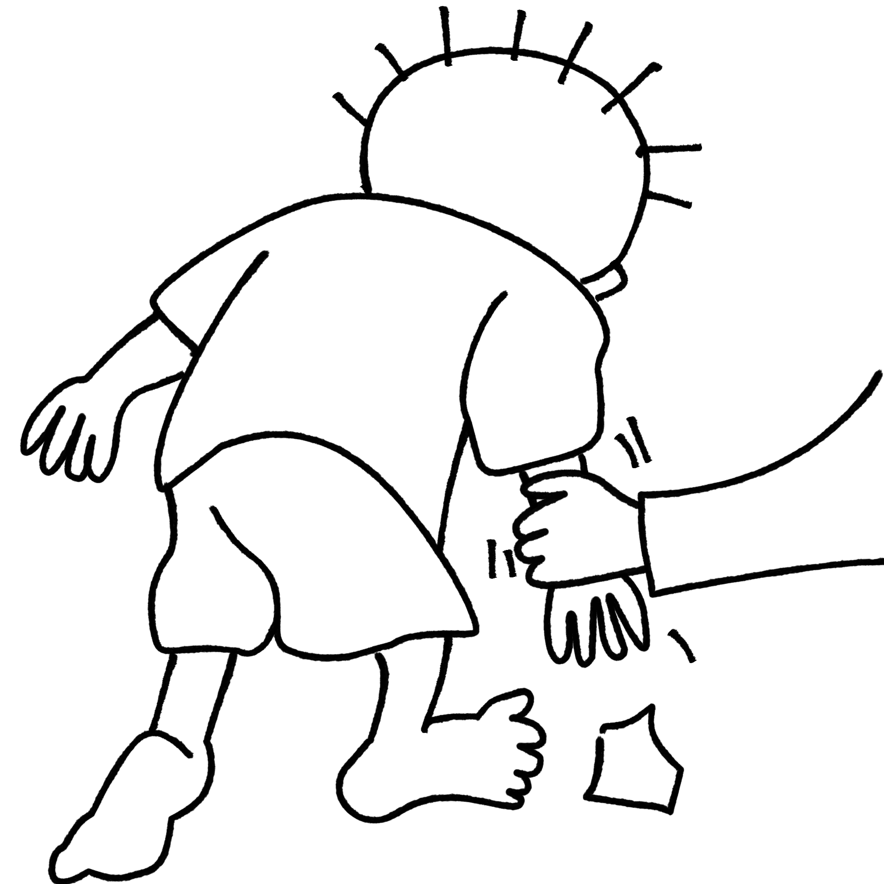 Handala seized by a hand