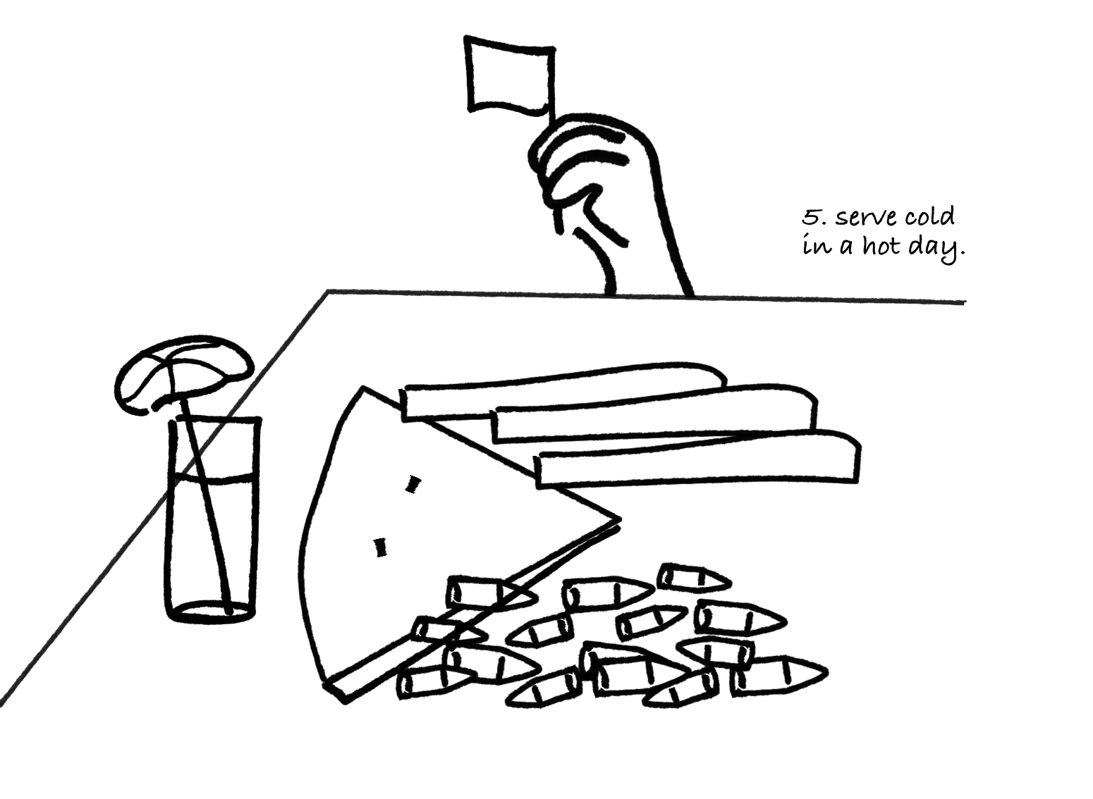 5. serve cold in a hot day.